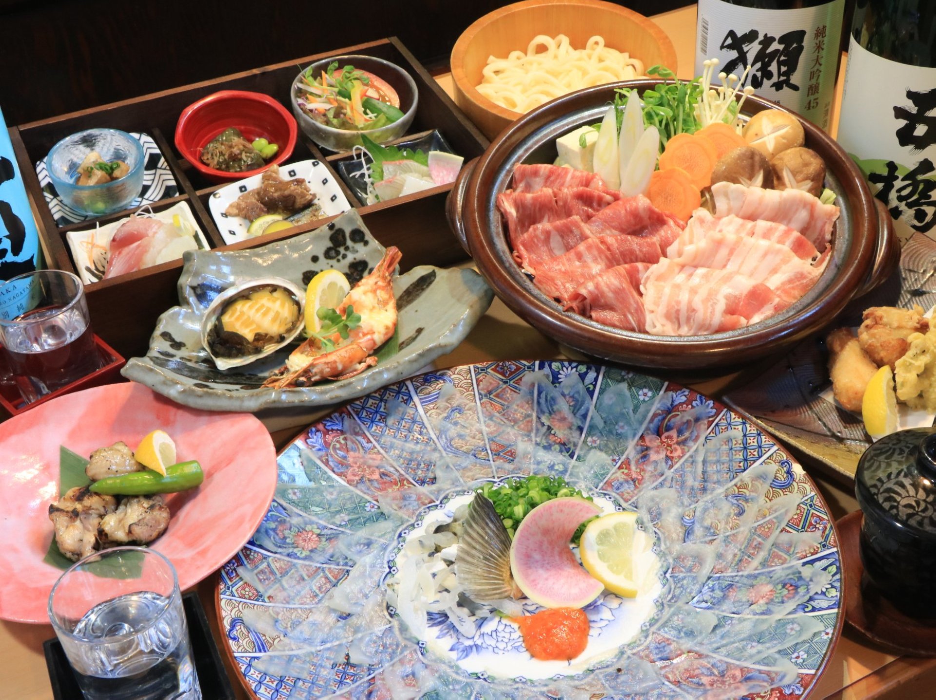 とらふぐてっさ大皿付個人盛りコース【2時間飲放題+9品】6,500円 