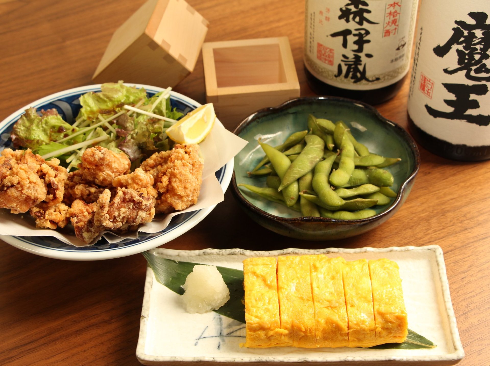 最高のアテと焼酎で