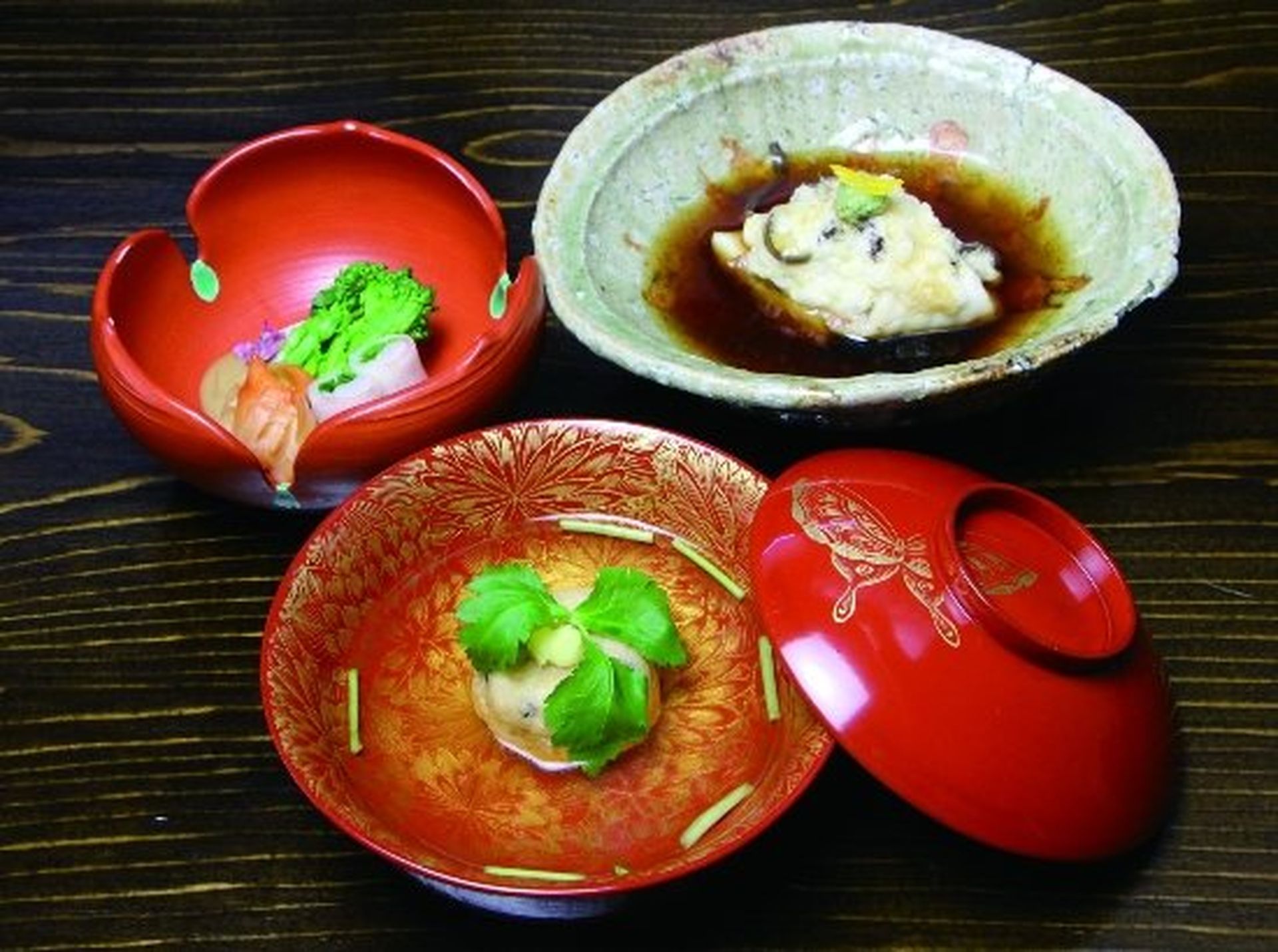 お椀物、酢の物、蒸し物の一例