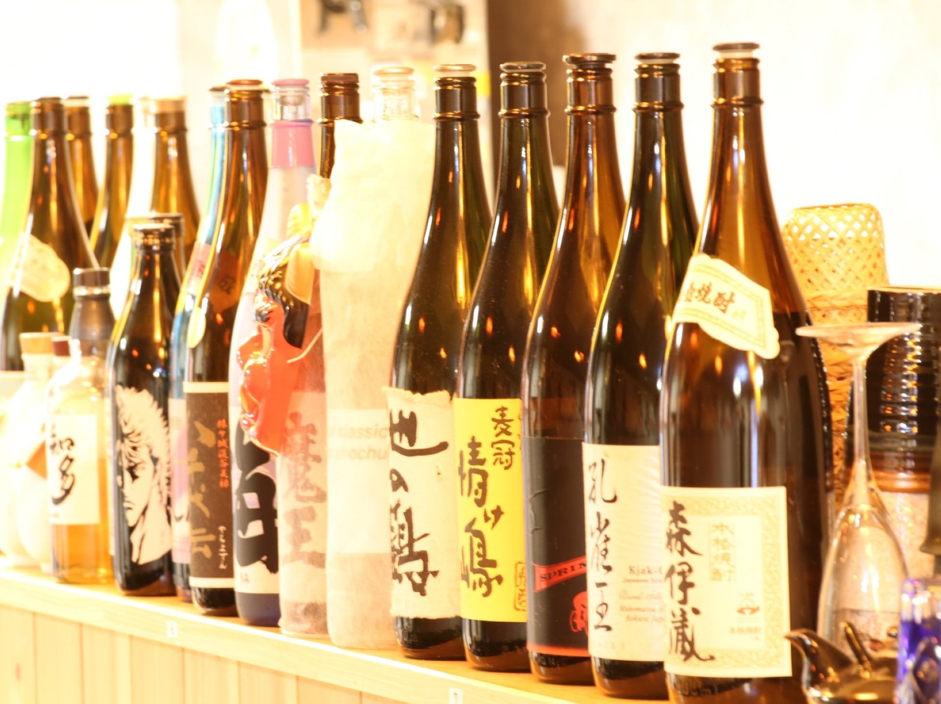 山口の地酒含む、美味しいお酒を取りそろえ